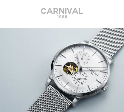 Carnival mechanisch herenhorloge – Luxe automatisch polshorloge met saffierglas