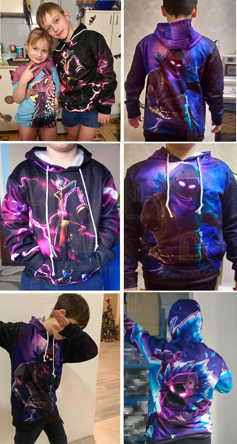 3D printani Fortnite hoodie s lamom Battle Royale, crtani sweatshirt za muškarce i žene, majica s kapuljačom Game Hero za tinejdžere