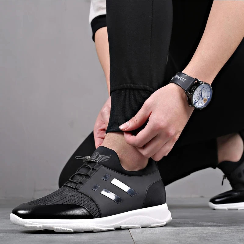 Oein 2022 Men's Sneakers Quality 6CM Increasing British Shoes New Breathable Summer Casual Sneakers Big Size Office Shoes Men