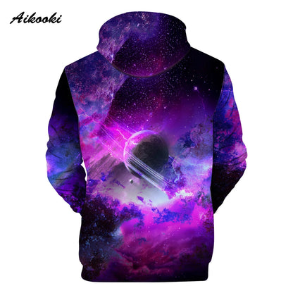 Sudaderas con capucha 3D Classic Popular Purple Sky Male Space Galaxy para hombre/mujer, sudadera de manga larga, jersey casual