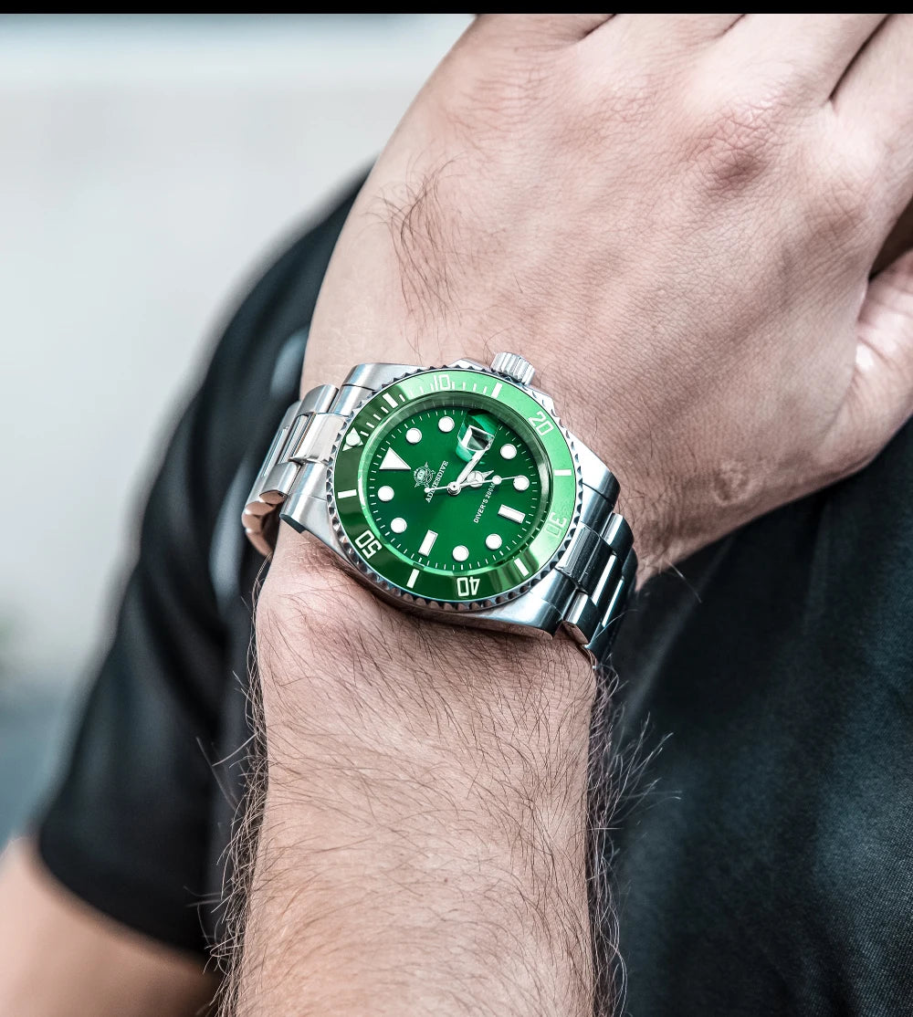 Reloj ADDIESDIVE de acero inoxidable para hombre, estilo business casual europeo y americano, reloj de cuarzo impermeable para deportes al aire libre