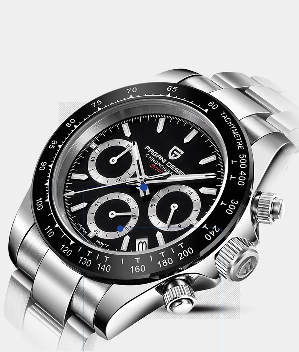 2026 New PAGANI DESIGN Chronograph Luxury Quartz Wrist Watch Automatic Date 100M Waterproof JAPAN VK63 Movement