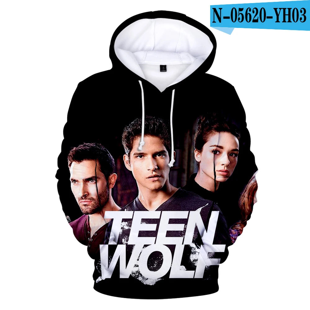 New TV Series TEEN WOLF 3D Printed Hoodies Men Women Fashion Harajuku Autumn Kids Streetwear Pullovers Fashion Hip-hop Hoodie