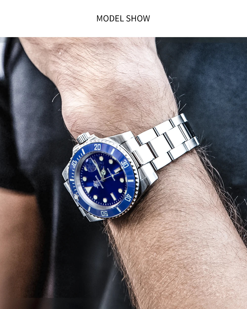 Reloj ADDIESDIVE de acero inoxidable para hombre, estilo business casual europeo y americano, reloj de cuarzo impermeable para deportes al aire libre