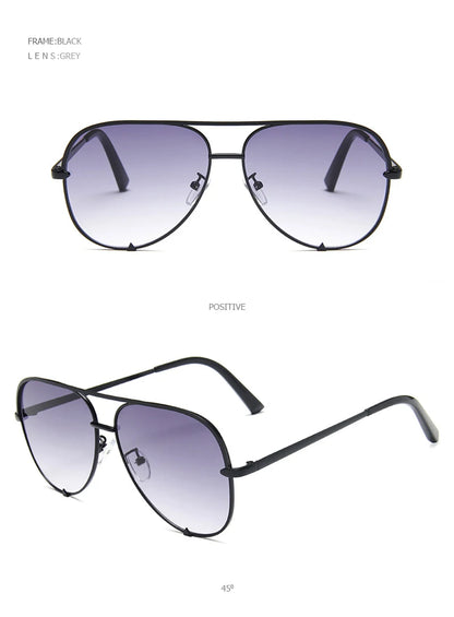 Classic Metal Aviation Sunglasses Women Fashion Alloy Pilot Sun Glasses Men Gradient Black Driving Shades Ladies UV400