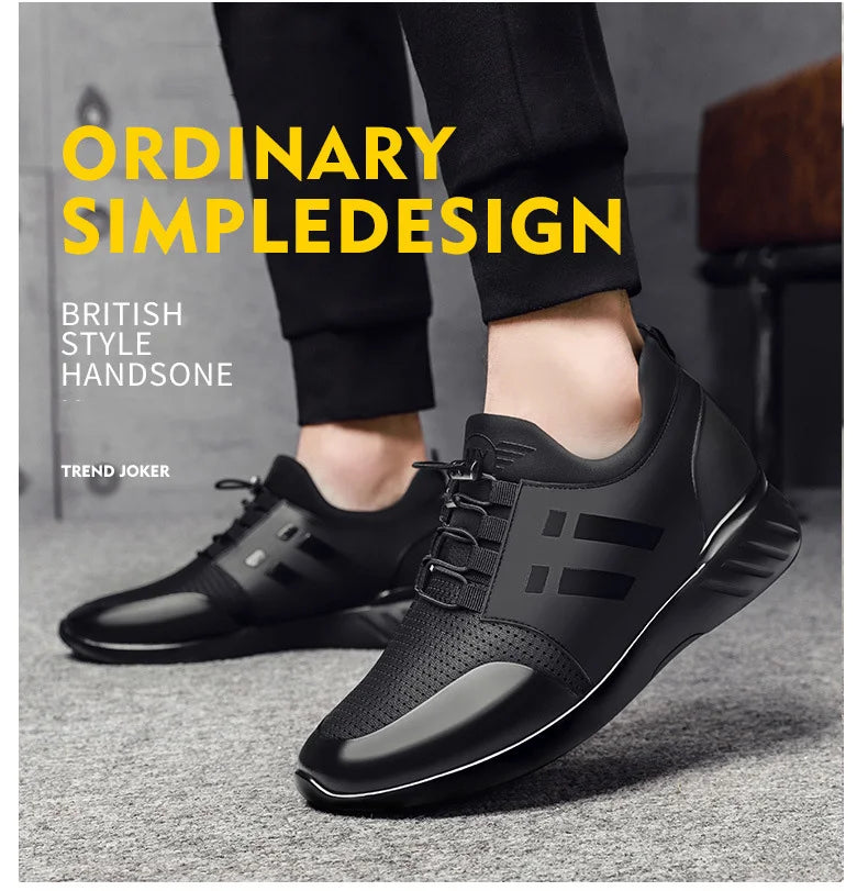 Oein 2022 Men's Sneakers Quality 6CM Increasing British Shoes New Breathable Summer Casual Sneakers Big Size Office Shoes Men