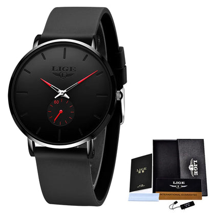 LIGE men’s watch – Sporty and trendy style, luxury brand, water-resistant, sleek and ultra-thin design, men’s quartz watch.