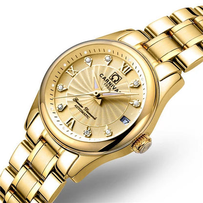 Mechanical ladies’ wristwatch by CARNIVAL – Elegant design, automatic movement, sapphire crystal, water-resistant.
