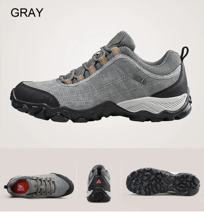 Humtto New Arrival Leather Hiking Shoes Wear-Resistant Outdoor Sport Men Shoes Lace-Up Men's Climbing Trekking Hunting Sneakers