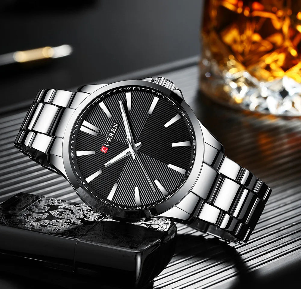 Montre pour homme CURREN – Modèle de luxe, étanche, style militaire, en acier inoxydable – Montre-bracelet sportive (réf. 8322)