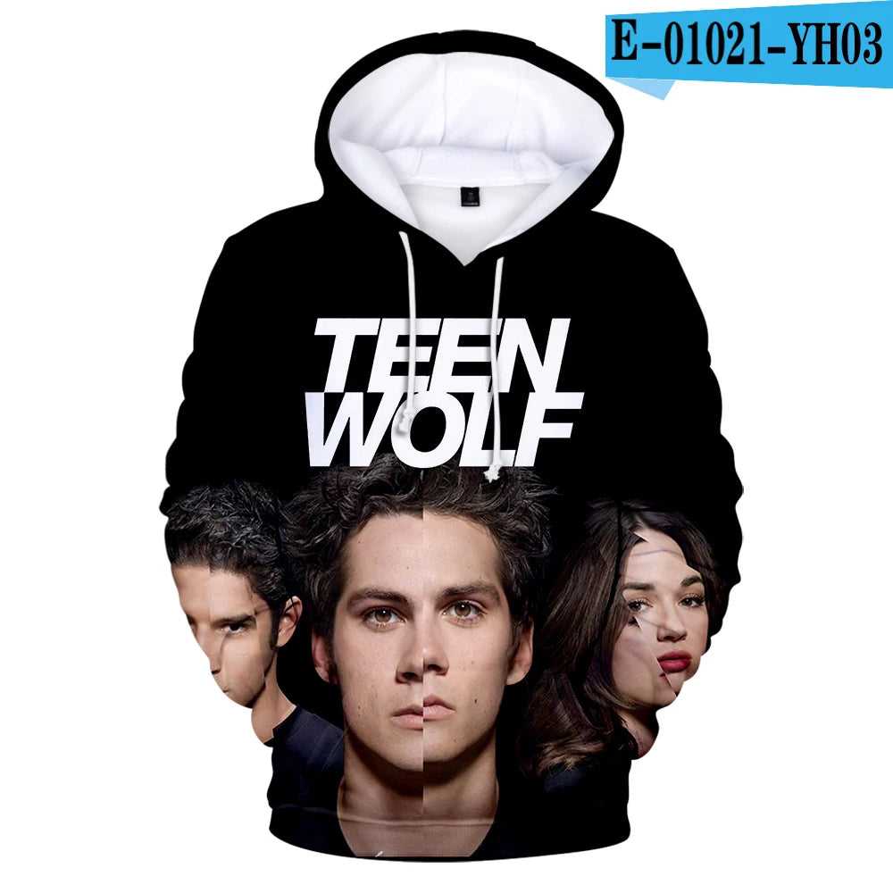 New TV Series TEEN WOLF 3D Printed Hoodies Men Women Fashion Harajuku Autumn Kids Streetwear Pullovers Fashion Hip-hop Hoodie