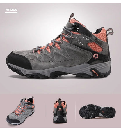 HUMTTO Waterproof Sneakers for Men, Hiking Shoes, Leather Trekking Boots for Women, Camping Hunting Men’s Mountain Tactical Ankle Boots