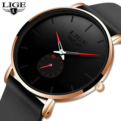 LIGE men’s watch – Sporty and trendy style, luxury brand, water-resistant, sleek and ultra-thin design, men’s quartz watch.
