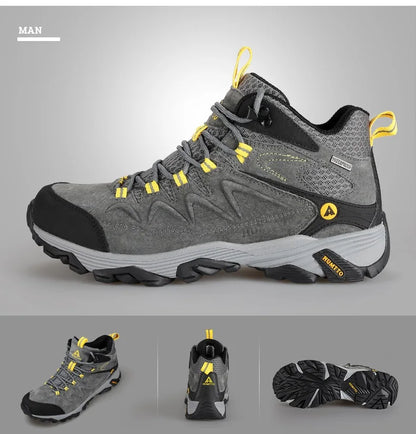 HUMTTO Waterproof Sneakers for Men, Hiking Shoes, Leather Trekking Boots for Women, Camping Hunting Men’s Mountain Tactical Ankle Boots