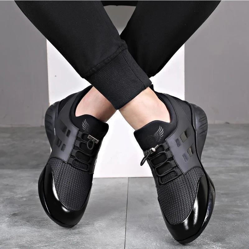 Oein 2022 Men's Sneakers Quality 6CM Increasing British Shoes New Breathable Summer Casual Sneakers Big Size Office Shoes Men