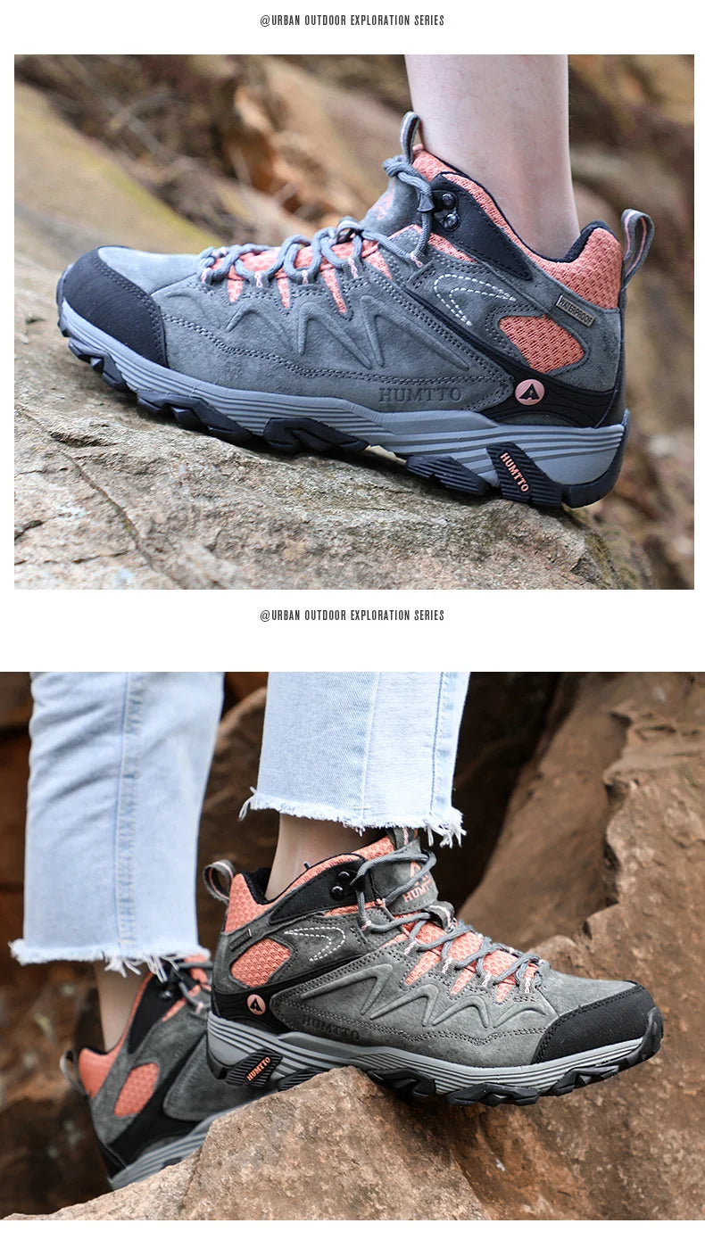 HUMTTO Waterproof Sneakers for Men, Hiking Shoes, Leather Trekking Boots for Women, Camping Hunting Men’s Mountain Tactical Ankle Boots