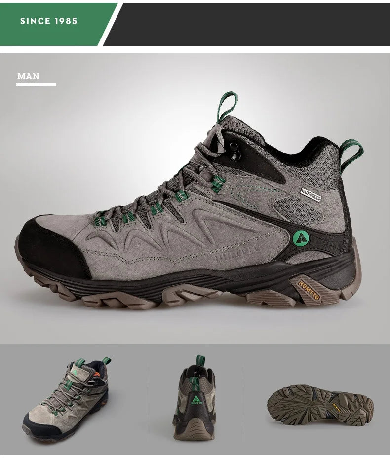 HUMTTO Waterproof Sneakers for Men, Hiking Shoes, Leather Trekking Boots for Women, Camping Hunting Men’s Mountain Tactical Ankle Boots