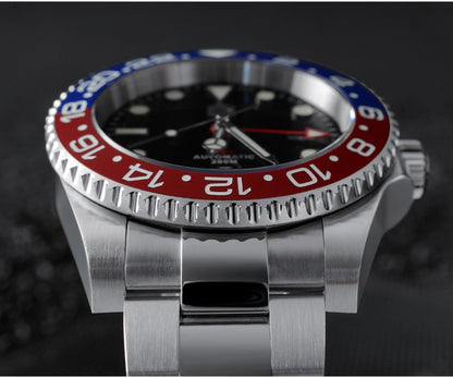 San Martin Luxury GMT Hangzhou 6460 Men's Automatic Mechanical Watch Business Sports Waterproof 200m Sapphire Full Luminous SN0016