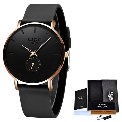 LIGE men’s watch – Sporty and trendy style, luxury brand, water-resistant, sleek and ultra-thin design, men’s quartz watch.
