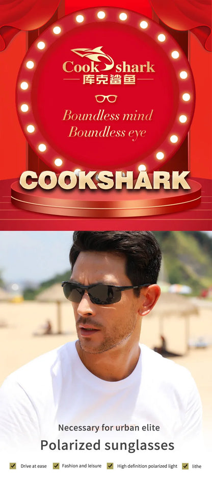 Cook Shark – nové hliníkovo-hořčíkové sluneční brýle, pánské sluneční brýle, HD polarizované brýle pro řidiče, barevné brýle, Tide