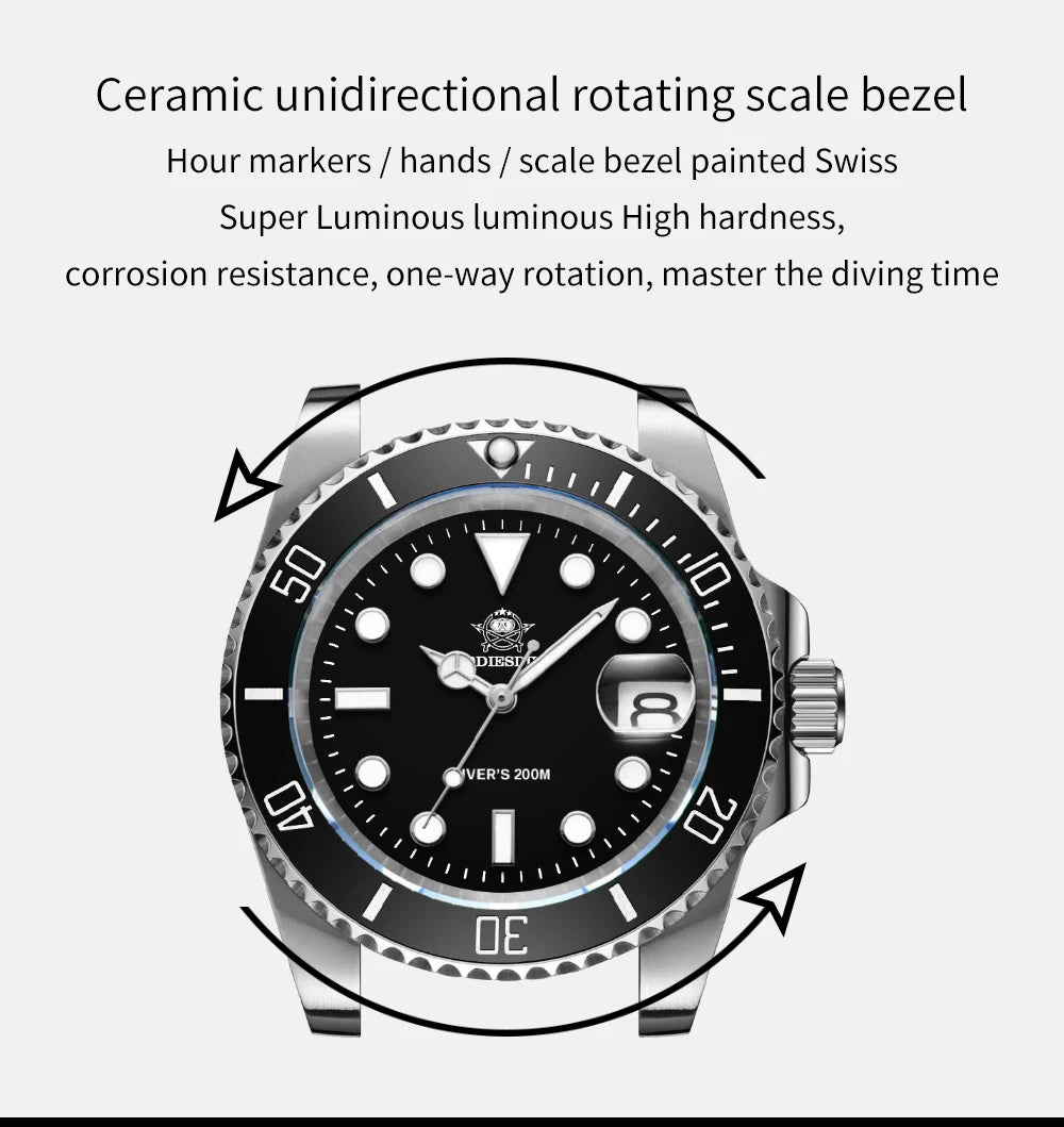 Reloj ADDIESDIVE de acero inoxidable para hombre, estilo business casual europeo y americano, reloj de cuarzo impermeable para deportes al aire libre