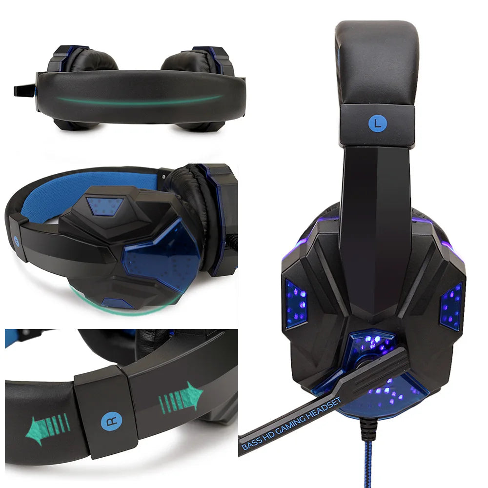 casque audio Casque de jeu stéréo Surround pour PS4 PC X box ordinateur réglable Gamer casque filaire avec micro antibruit Auriculares fifa 21