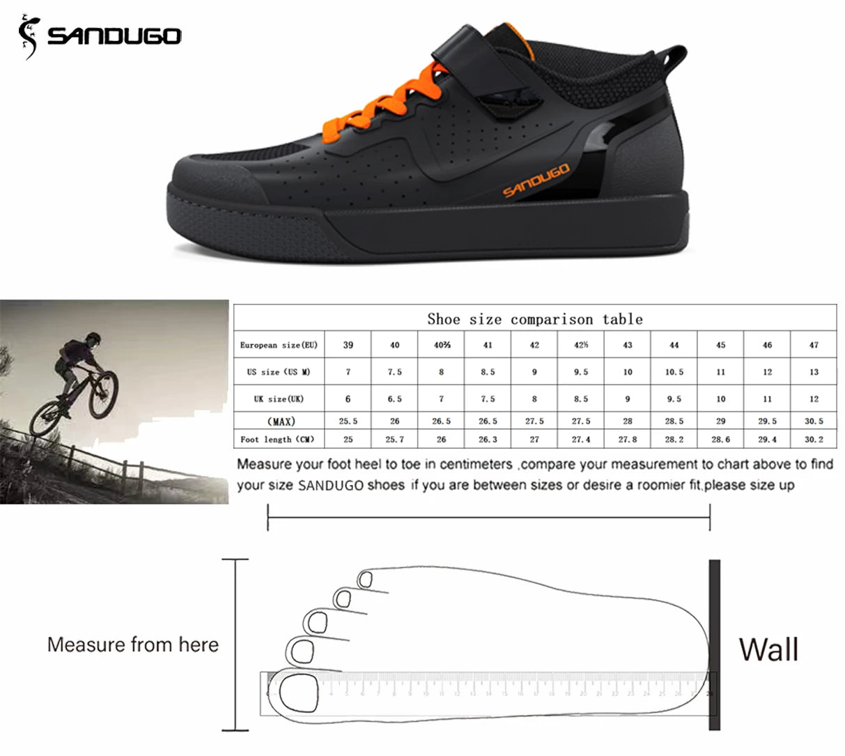 Sandugo Cycling Shoes for Men Apply to Mountain Bike Downhill  Uphill and Indoor Bicycle Compatible With SPD and FlatPedal