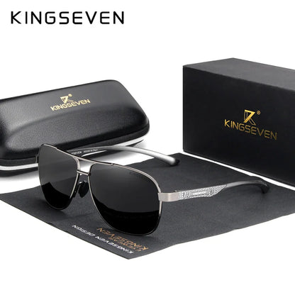 KINGSEVEN Nuovi occhiali da sole da uomo in alluminio, alla moda, da viaggio e da guida, occhiali da uomo Oculos con fascia, modello N7188