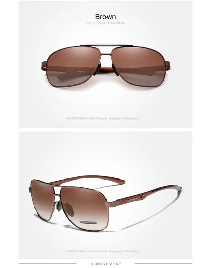 KINGSEVEN Nuovi occhiali da sole da uomo in alluminio, alla moda, da viaggio e da guida, occhiali da uomo Oculos con fascia, modello N7188
