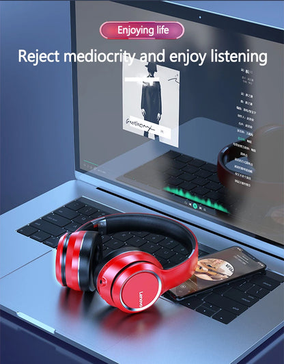Lenovo HD200 kabellose Bluetooth-Over-Ear-Kopfhörer – geräuschunterdrückendes HiFi-Stereo-Gaming-Headset mit Mikrofon