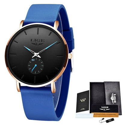 LIGE men’s watch – Sporty and trendy style, luxury brand, water-resistant, sleek and ultra-thin design, men’s quartz watch.