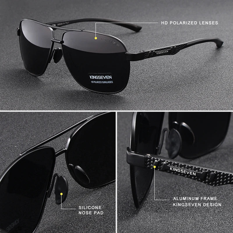 KINGSEVEN Nuovi occhiali da sole da uomo in alluminio, alla moda, da viaggio e da guida, occhiali da uomo Oculos con fascia, modello N7188
