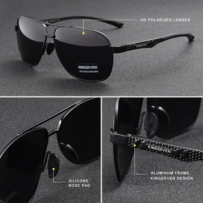 KINGSEVEN Nuovi occhiali da sole da uomo in alluminio, alla moda, da viaggio e da guida, occhiali da uomo Oculos con fascia, modello N7188