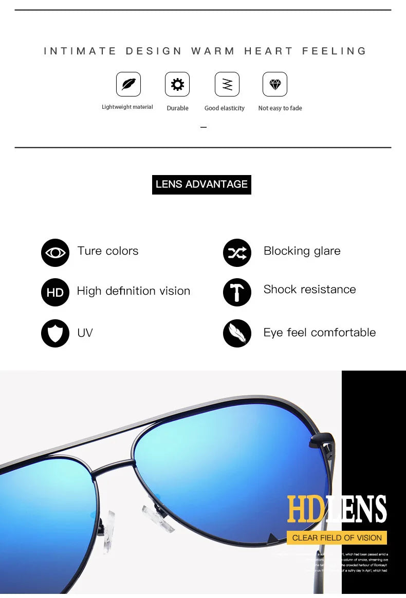 Classic Metal Aviation Sunglasses Women Fashion Alloy Pilot Sun Glasses Men Gradient Black Driving Shades Ladies UV400