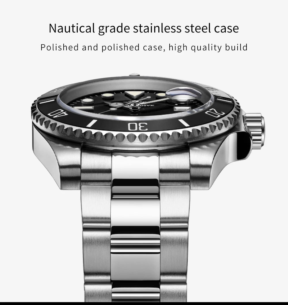 Reloj ADDIESDIVE de acero inoxidable para hombre, estilo business casual europeo y americano, reloj de cuarzo impermeable para deportes al aire libre