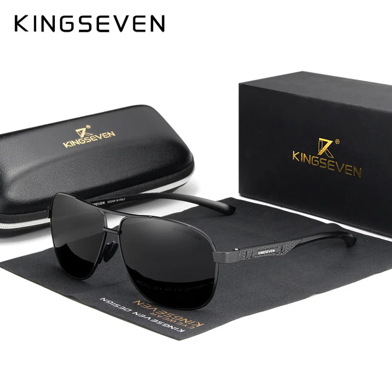 KINGSEVEN Nuovi occhiali da sole da uomo in alluminio, alla moda, da viaggio e da guida, occhiali da uomo Oculos con fascia, modello N7188