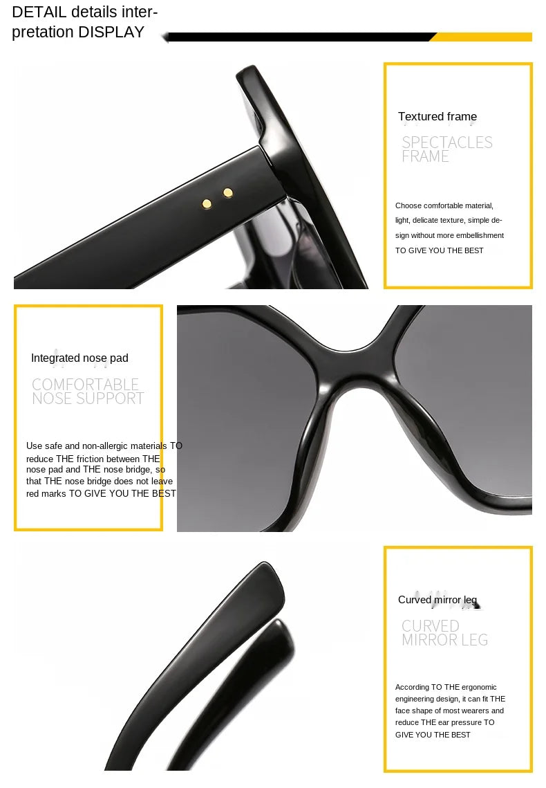 ZENOTTIC Butterfly Sunglasses Women Fashion Design Big Eyewear Shades for Ladies Uv400 Travel Oversize Sun Glasses