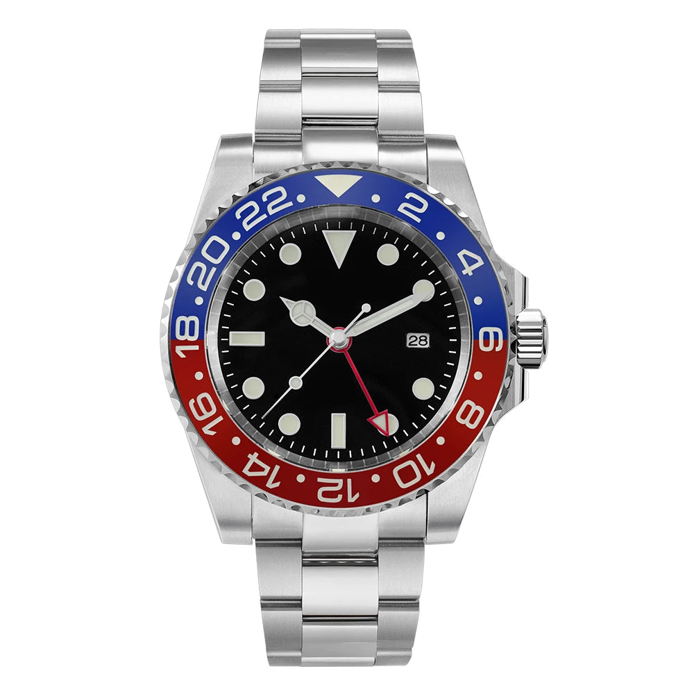 San Martin Luxury GMT Hangzhou 6460 Men's Automatic Mechanical Watch Business Sports Waterproof 200m Sapphire Full Luminous SN0016