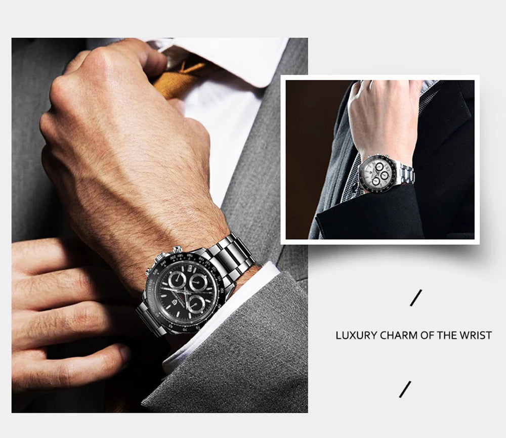 2026 New PAGANI DESIGN Chronograph Luxury Quartz Wrist Watch Automatic Date 100M Waterproof JAPAN VK63 Movement