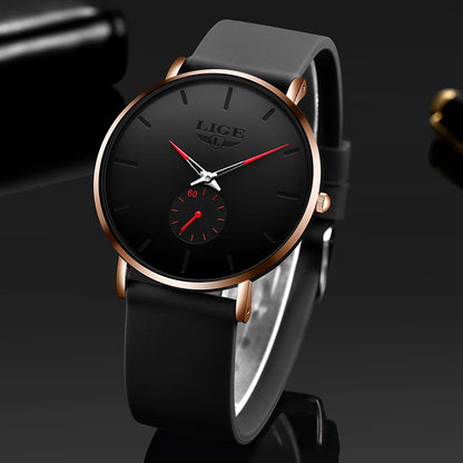 LIGE men’s watch – Sporty and trendy style, luxury brand, water-resistant, sleek and ultra-thin design, men’s quartz watch.