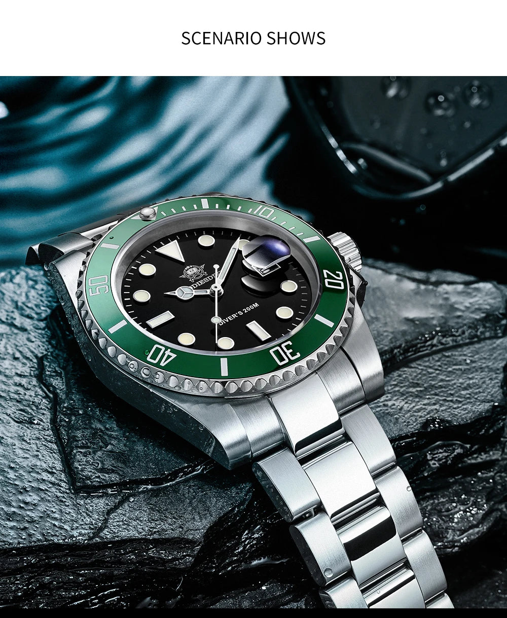 Reloj ADDIESDIVE de acero inoxidable para hombre, estilo business casual europeo y americano, reloj de cuarzo impermeable para deportes al aire libre
