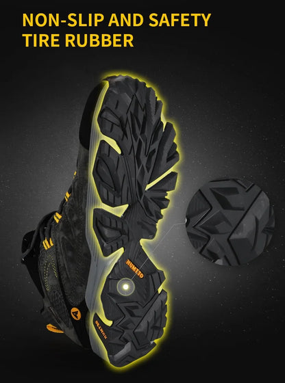 HUMTTO Waterproof Sneakers for Men, Hiking Shoes, Leather Trekking Boots for Women, Camping Hunting Men’s Mountain Tactical Ankle Boots