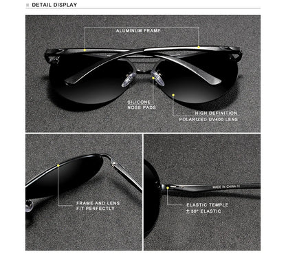 KINGSEVEN Hliníkovo-hořčíkové polarizované sluneční brýle bez obrouček pro muže, retro dámské brýle s vysokým rozlišením, Oculos de sol