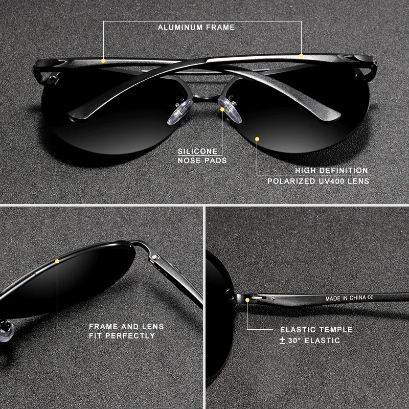 KINGSEVEN Hliníkovo-hořčíkové polarizované sluneční brýle bez obrouček pro muže, retro dámské brýle s vysokým rozlišením, Oculos de sol