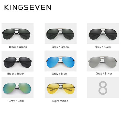 KINGSEVEN Hliníkovo-hořčíkové polarizované sluneční brýle bez obrouček pro muže, retro dámské brýle s vysokým rozlišením, Oculos de sol