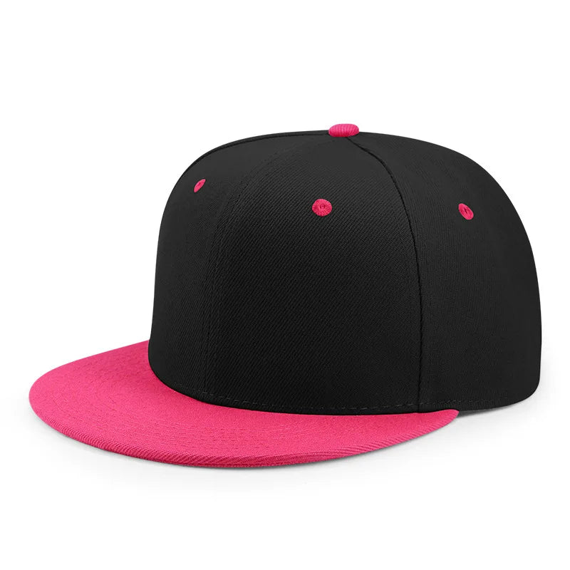 Wholesale 40 Colors Adjustable Flat Peak Snapback Caps Lady Fashion Polyester Plain Baseball Hat Men Hiphop Blank Sport Cap
