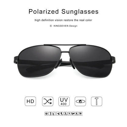 KINGSEVEN Nuovi occhiali da sole da uomo in alluminio, alla moda, da viaggio e da guida, occhiali da uomo Oculos con fascia, modello N7188