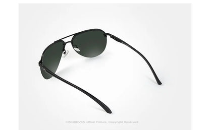 KINGSEVEN Hliníkovo-hořčíkové polarizované sluneční brýle bez obrouček pro muže, retro dámské brýle s vysokým rozlišením, Oculos de sol