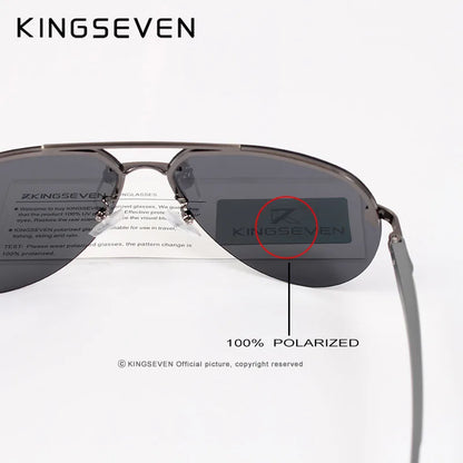 KINGSEVEN Hliníkovo-hořčíkové polarizované sluneční brýle bez obrouček pro muže, retro dámské brýle s vysokým rozlišením, Oculos de sol