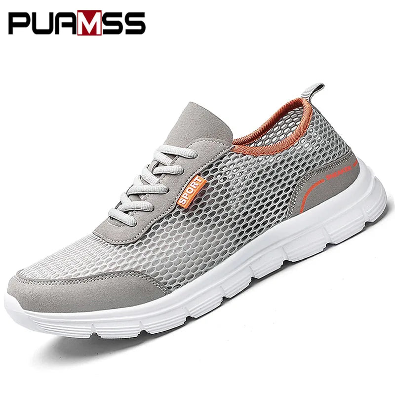 Sapatos aquáticos para homem, respiráveis, para exterior e praia, leves, de secagem rápida, para travessias na água, desporto, campismo e sneakers aquáticos